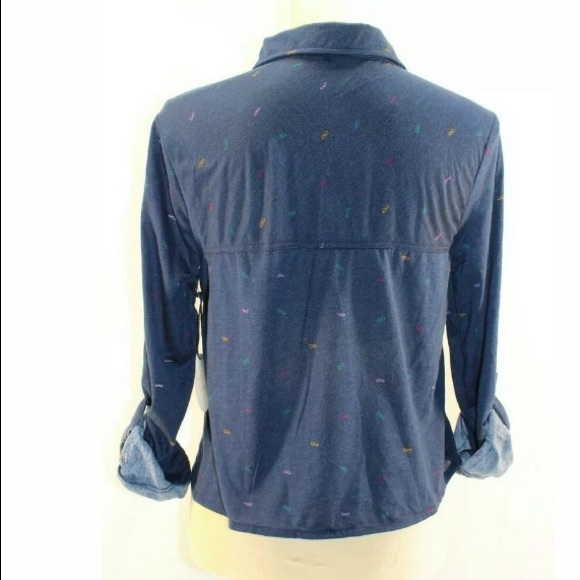 Milk&Honey Women Navy Glasses Tie-Accent Button - Picture 4 of 4